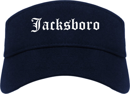 Jacksboro Texas TX Old English Mens Visor Cap Hat Navy Blue