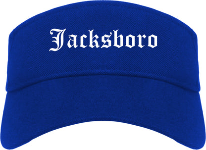 Jacksboro Texas TX Old English Mens Visor Cap Hat Royal Blue
