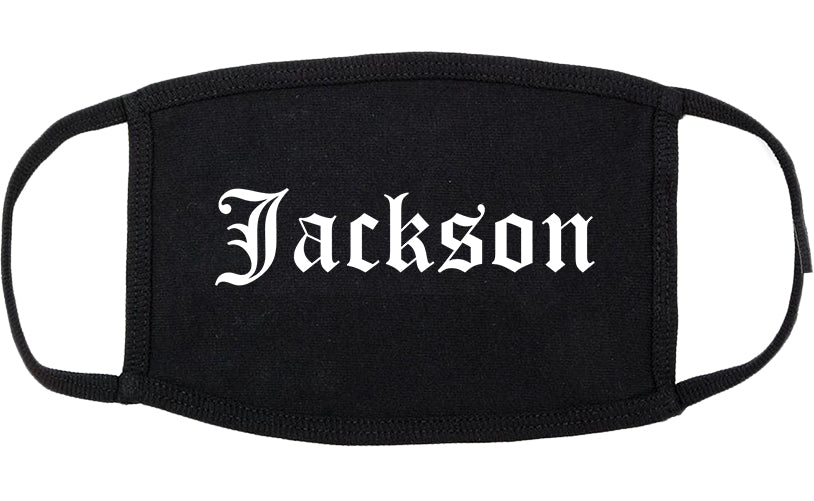 Jackson Alabama AL Old English Cotton Face Mask Black