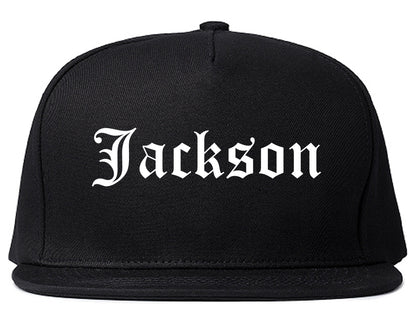Jackson Alabama AL Old English Mens Snapback Hat Black