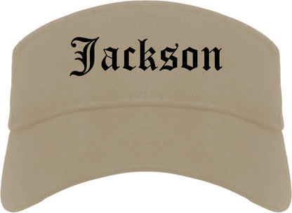 Jackson Georgia GA Old English Mens Visor Cap Hat Khaki