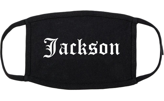 Jackson Ohio OH Old English Cotton Face Mask Black