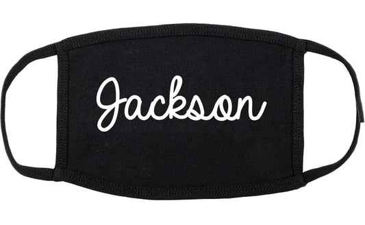 Jackson Ohio OH Script Cotton Face Mask Black