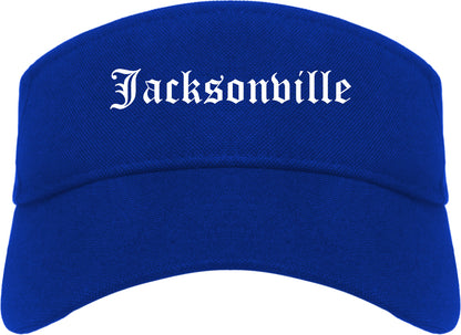 Jacksonville Alabama AL Old English Mens Visor Cap Hat Royal Blue