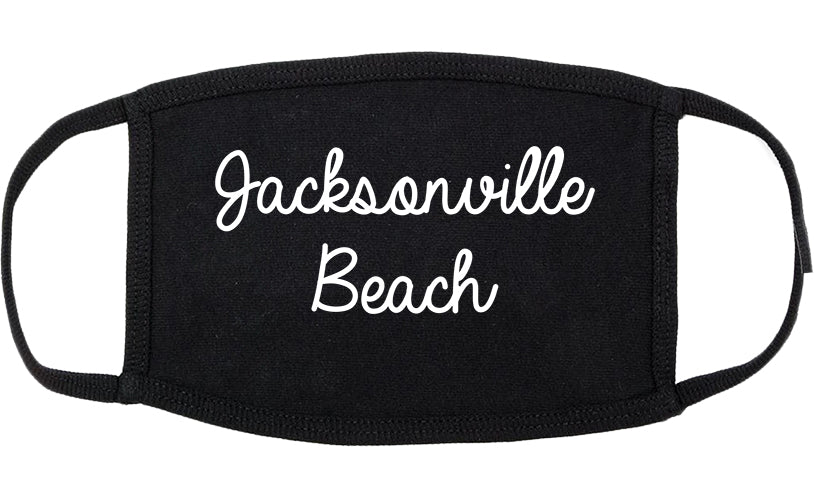 Jacksonville Beach Florida FL Script Cotton Face Mask Black