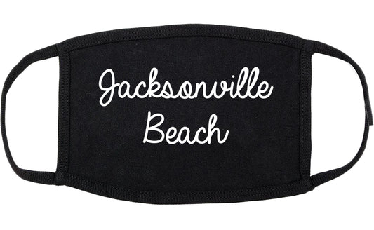 Jacksonville Beach Florida FL Script Cotton Face Mask Black