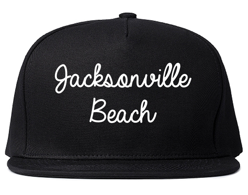 Jacksonville Beach Florida FL Script Mens Snapback Hat Black