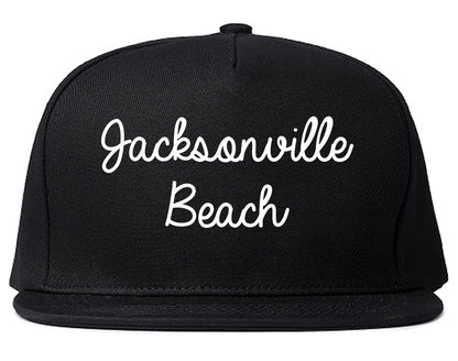 Jacksonville Beach Florida FL Script Mens Snapback Hat Black