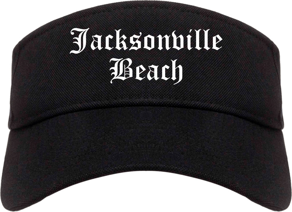 Jacksonville Beach Florida FL Old English Mens Visor Cap Hat Black