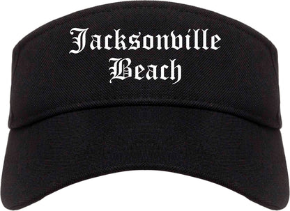 Jacksonville Beach Florida FL Old English Mens Visor Cap Hat Black