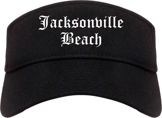 Jacksonville Beach Florida FL Old English Mens Visor Cap Hat Black