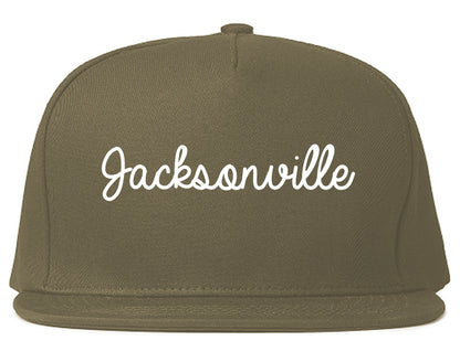 Jacksonville Florida FL Script Mens Snapback Hat Grey