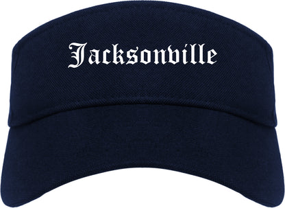 Jacksonville Florida FL Old English Mens Visor Cap Hat Navy Blue