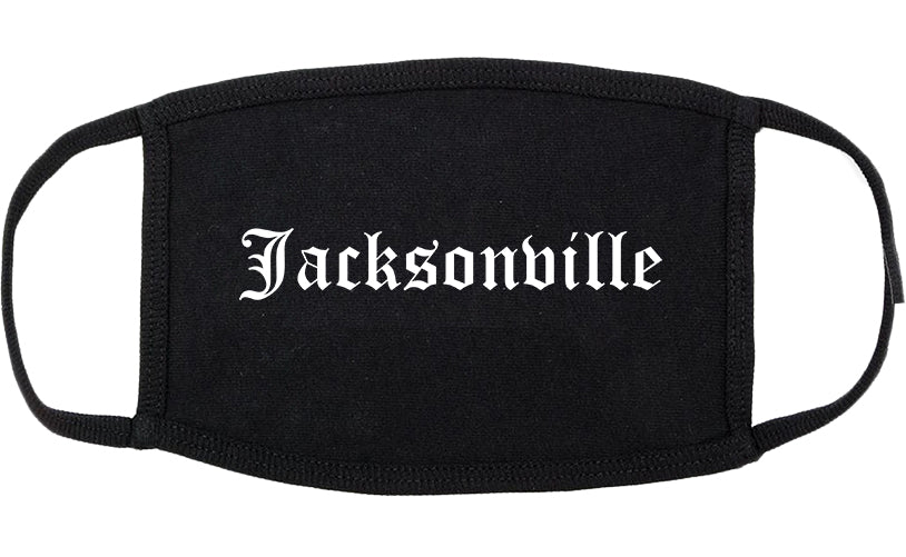 Jacksonville Illinois IL Old English Cotton Face Mask Black