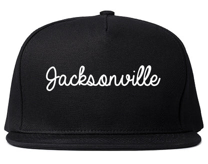 Jacksonville Illinois IL Script Mens Snapback Hat Black