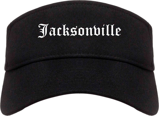 Jacksonville Illinois IL Old English Mens Visor Cap Hat Black