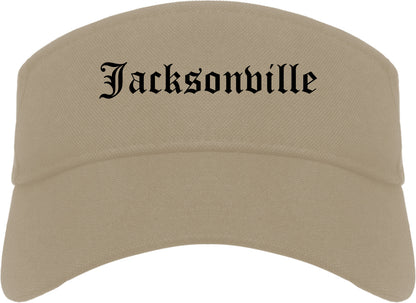 Jacksonville Illinois IL Old English Mens Visor Cap Hat Khaki