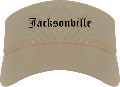 Jacksonville North Carolina NC Old English Mens Visor Cap Hat Khaki