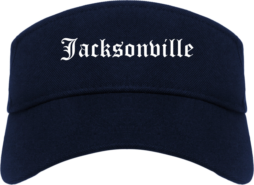 Jacksonville North Carolina NC Old English Mens Visor Cap Hat Navy Blue