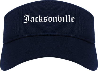 Jacksonville North Carolina NC Old English Mens Visor Cap Hat Navy Blue