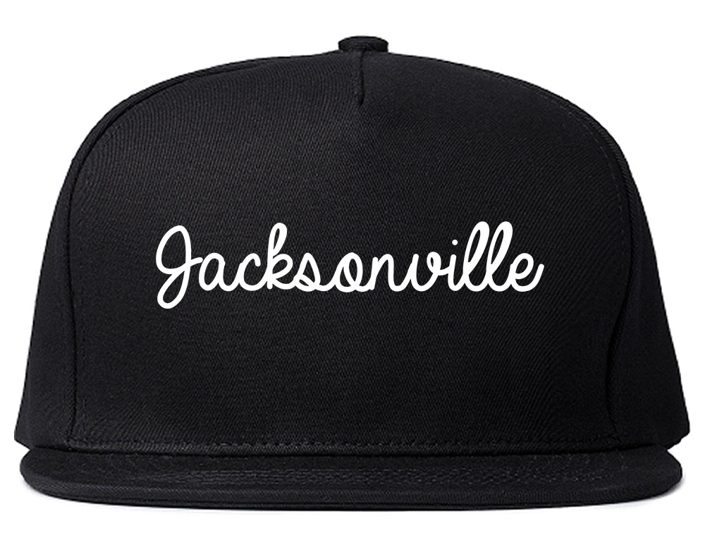 Jacksonville Texas TX Script Mens Snapback Hat Black