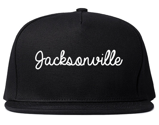 Jacksonville Texas TX Script Mens Snapback Hat Black