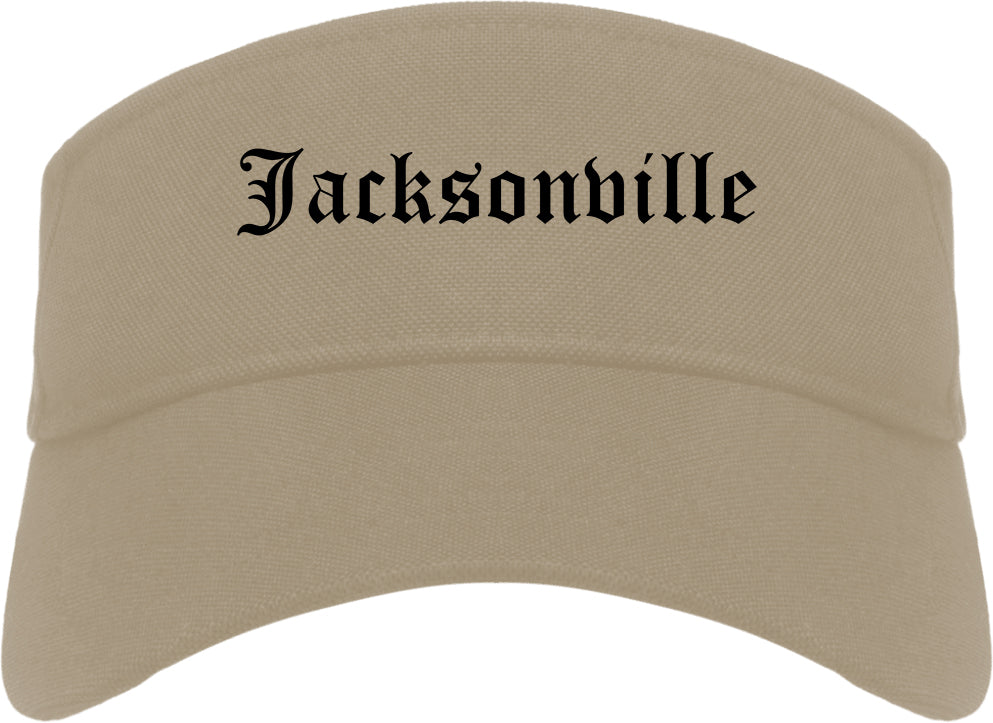 Jacksonville Texas TX Old English Mens Visor Cap Hat Khaki
