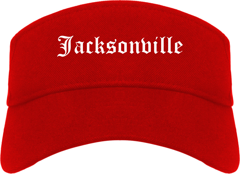 Jacksonville Texas TX Old English Mens Visor Cap Hat Red
