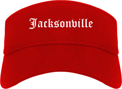 Jacksonville Texas TX Old English Mens Visor Cap Hat Red