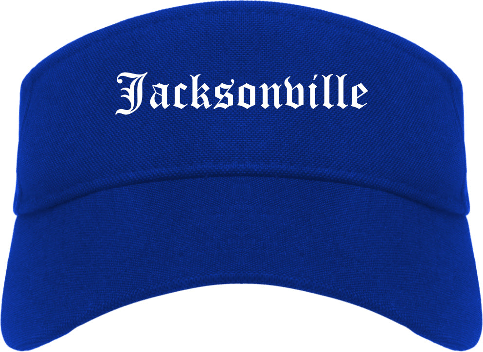 Jacksonville Texas TX Old English Mens Visor Cap Hat Royal Blue
