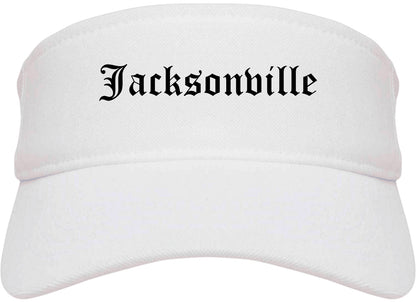 Jacksonville Texas TX Old English Mens Visor Cap Hat White