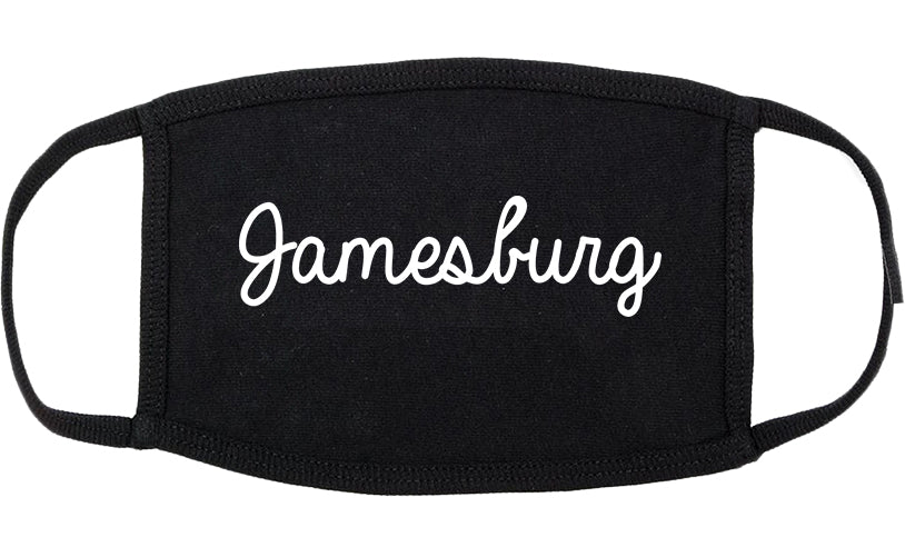 Jamesburg New Jersey NJ Script Cotton Face Mask Black