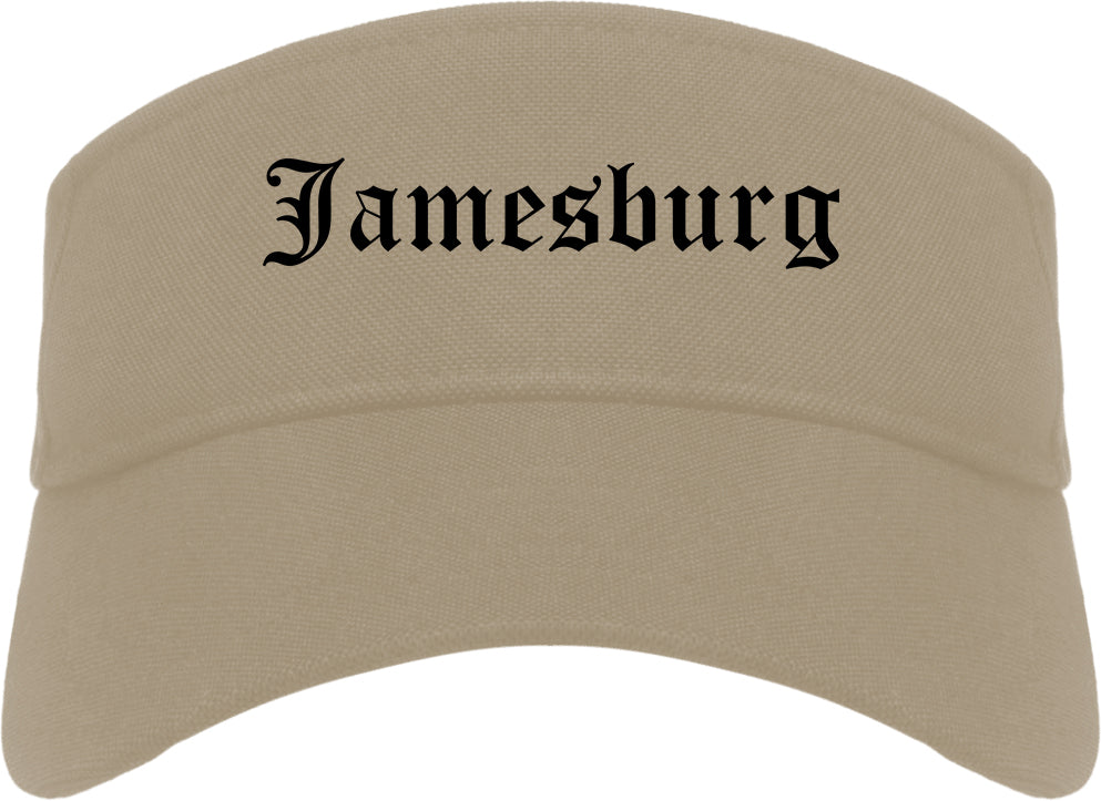 Jamesburg New Jersey NJ Old English Mens Visor Cap Hat Khaki