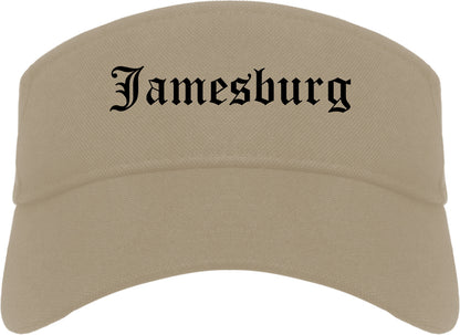Jamesburg New Jersey NJ Old English Mens Visor Cap Hat Khaki