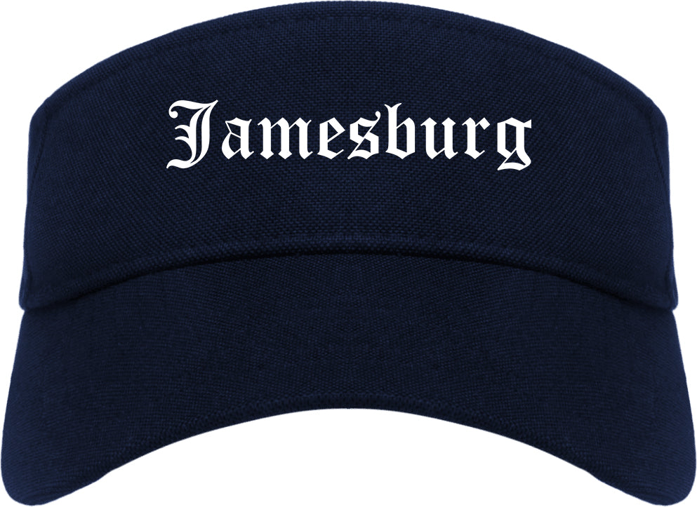 Jamesburg New Jersey NJ Old English Mens Visor Cap Hat Navy Blue