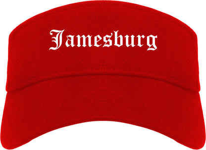 Jamesburg New Jersey NJ Old English Mens Visor Cap Hat Red