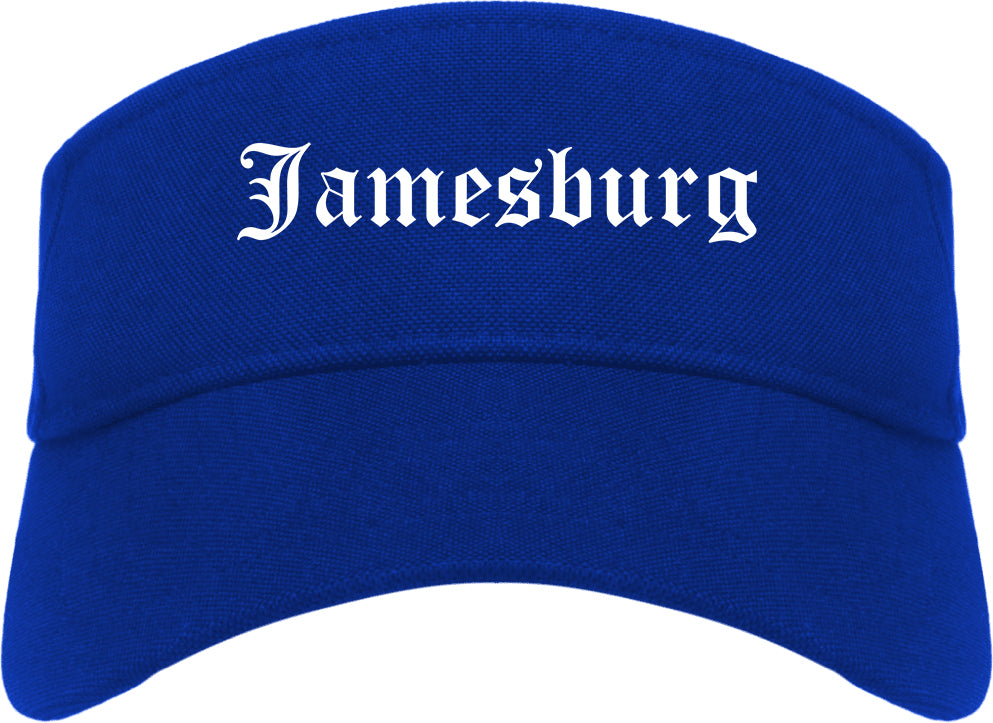 Jamesburg New Jersey NJ Old English Mens Visor Cap Hat Royal Blue