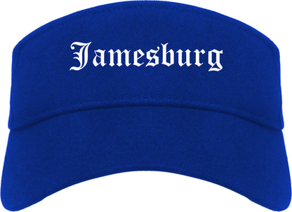 Jamesburg New Jersey NJ Old English Mens Visor Cap Hat Royal Blue