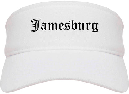 Jamesburg New Jersey NJ Old English Mens Visor Cap Hat White