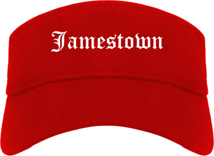 Jamestown North Dakota ND Old English Mens Visor Cap Hat Red