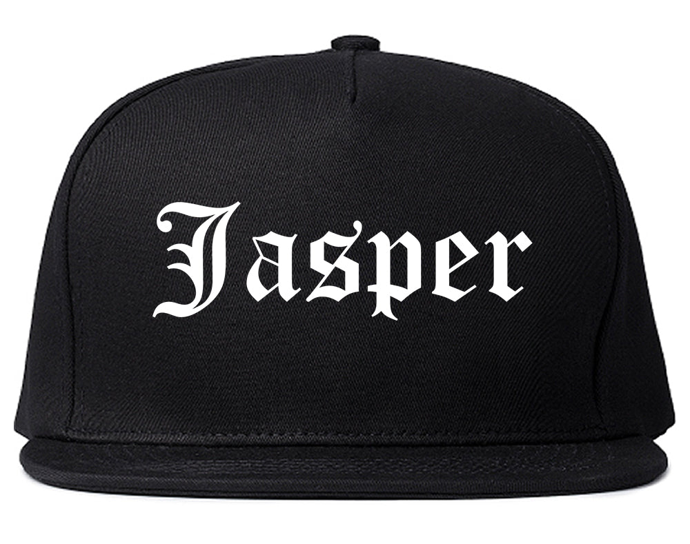 Jasper Alabama AL Old English Mens Snapback Hat Black