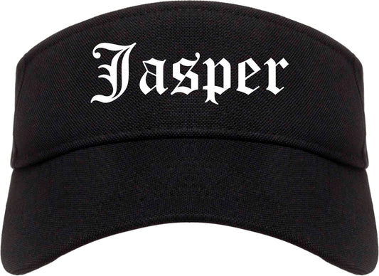 Jasper Alabama AL Old English Mens Visor Cap Hat Black