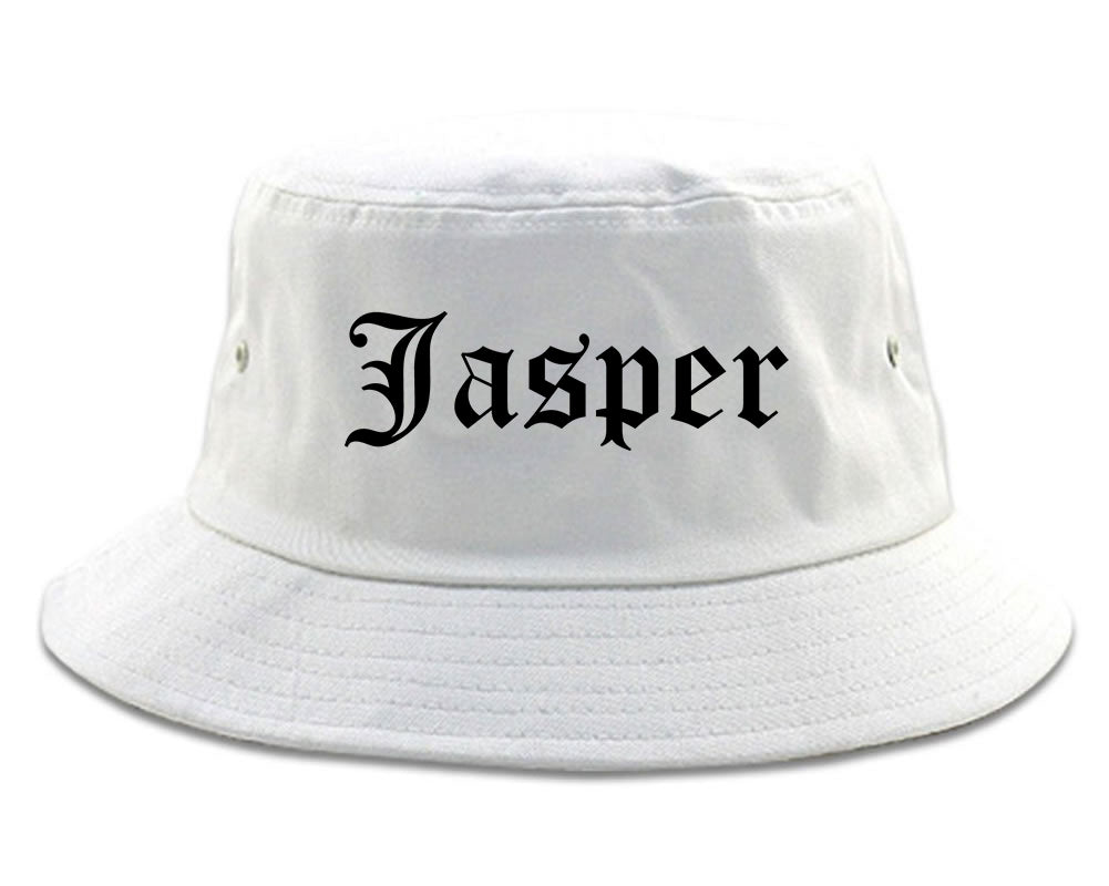 Jasper Alabama AL Old English Mens Bucket Hat White