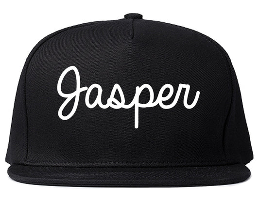 Jasper Texas TX Script Mens Snapback Hat Black
