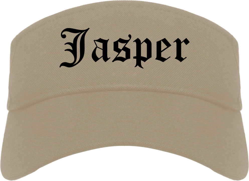 Jasper Texas TX Old English Mens Visor Cap Hat Khaki