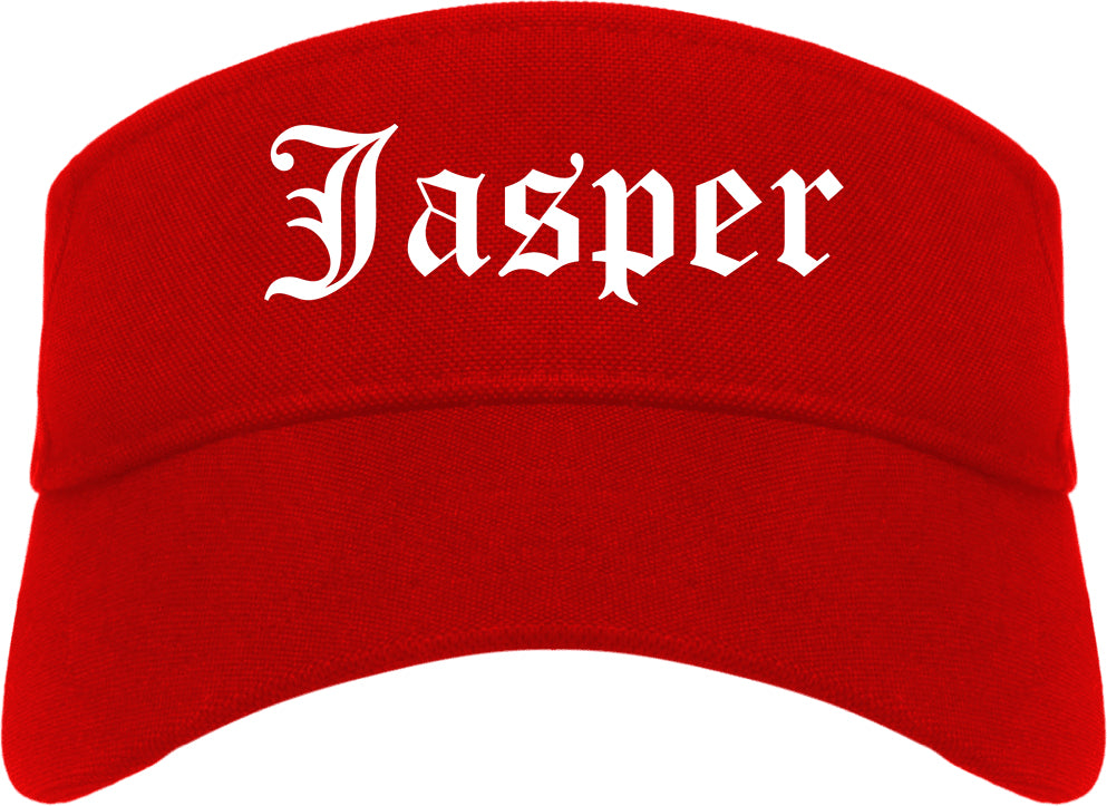Jasper Texas TX Old English Mens Visor Cap Hat Red