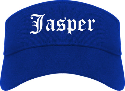 Jasper Texas TX Old English Mens Visor Cap Hat Royal Blue