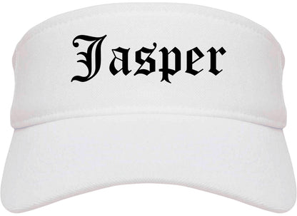 Jasper Texas TX Old English Mens Visor Cap Hat White