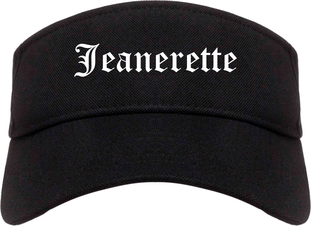 Jeanerette Louisiana LA Old English Mens Visor Cap Hat Black