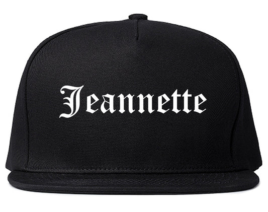 Jeannette Pennsylvania PA Old English Mens Snapback Hat Black